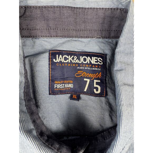 Jack & Jones Airborne Hitch Shirt Men’s XL Royal‎ Navy Military Patches Blue - Picture 7 of 11